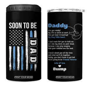 Soon To Be Dad 4 in 1 Can Cooler Tumbler Funny Pregnancy Announcement Dad American Flag TB10 One Size: 16 oz Black Print Your Wear