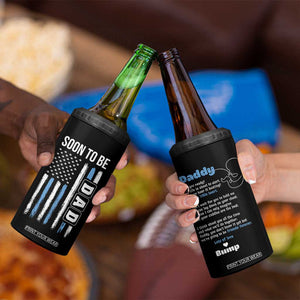 Soon To Be Dad 4 in 1 Can Cooler Tumbler Funny Pregnancy Announcement Dad American Flag TB10 Print Your Wear