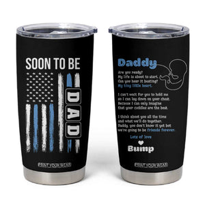 Soon To Be Dad Tumbler Cup Funny Pregnancy Announcement Dad American Flag TB10 Black Print Your Wear