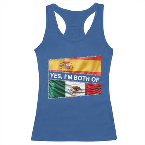 Spain Mexico Heritage Pride Racerback Tank Top Yes I'm Both Identity Roots for Hispanics Latinos TS02 Royal Blue Print Your Wear