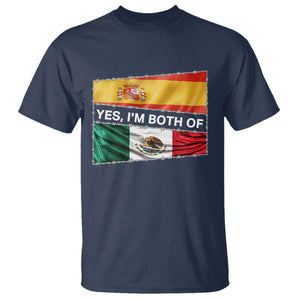 Spain Mexico Heritage Pride T Shirt Yes I'm Both Identity Roots for Hispanics Latinos TS02 Navy Print Your Wear