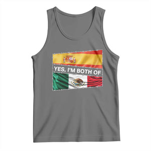 Spain Mexico Heritage Pride Tank Top Yes I'm Both Identity Roots for Hispanics Latinos TS02 Black Heather Print Your Wear
