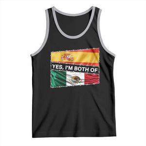 Spain Mexico Heritage Pride Tank Top Yes I'm Both Identity Roots for Hispanics Latinos TS02 Black Athletic Heather Print Your Wear