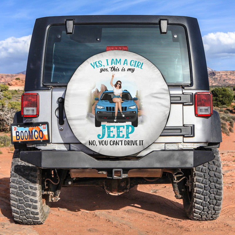 Custom Jeep Tire Cover With Camera Hole, This Is My Jeep You Cant Drive It Spare Tire Cover CTM Custom - Printyourwear