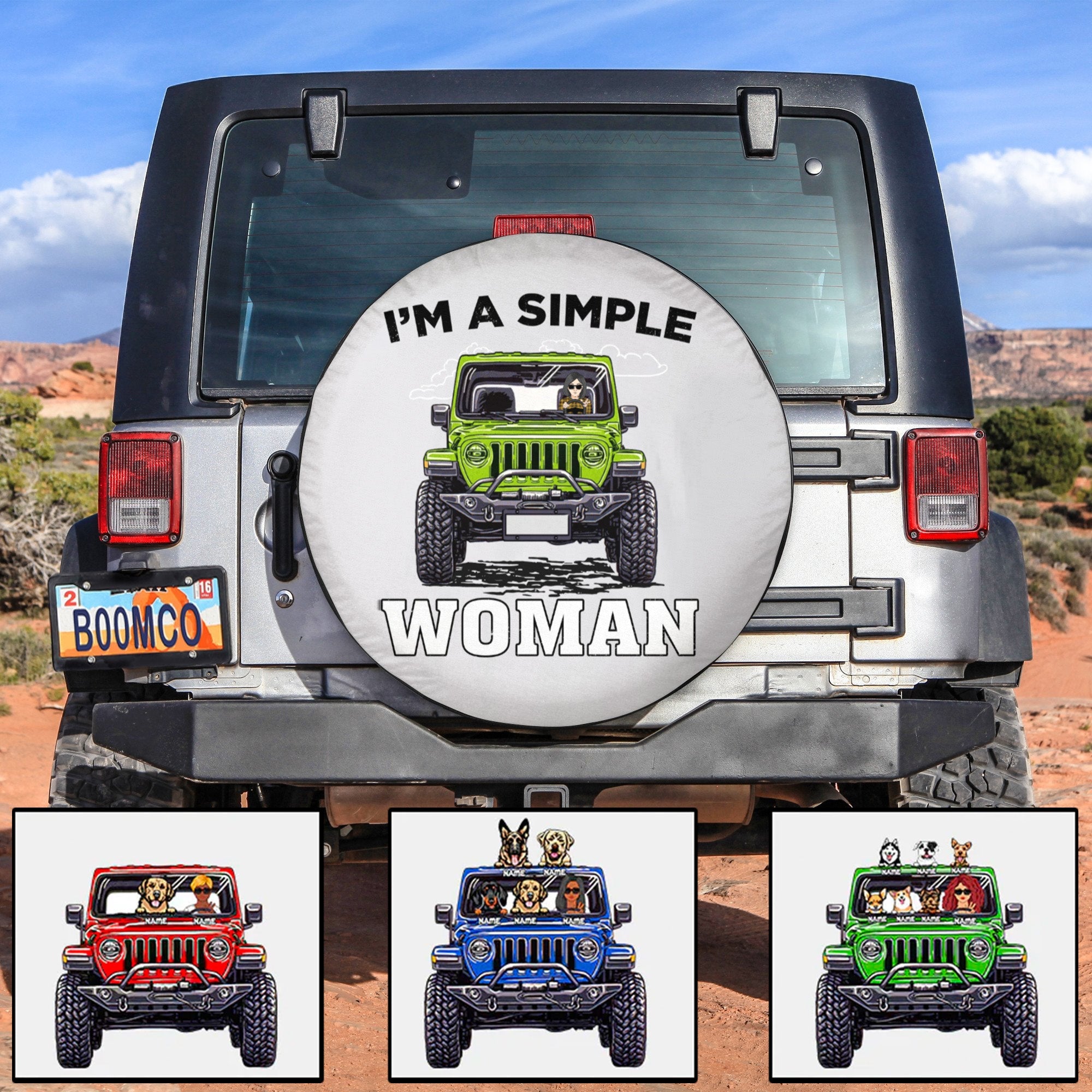 Personalized Jeep Tire Cover, Im A Simple Woman, Gift For Jeep Girl CTM Custom - Printyourwear