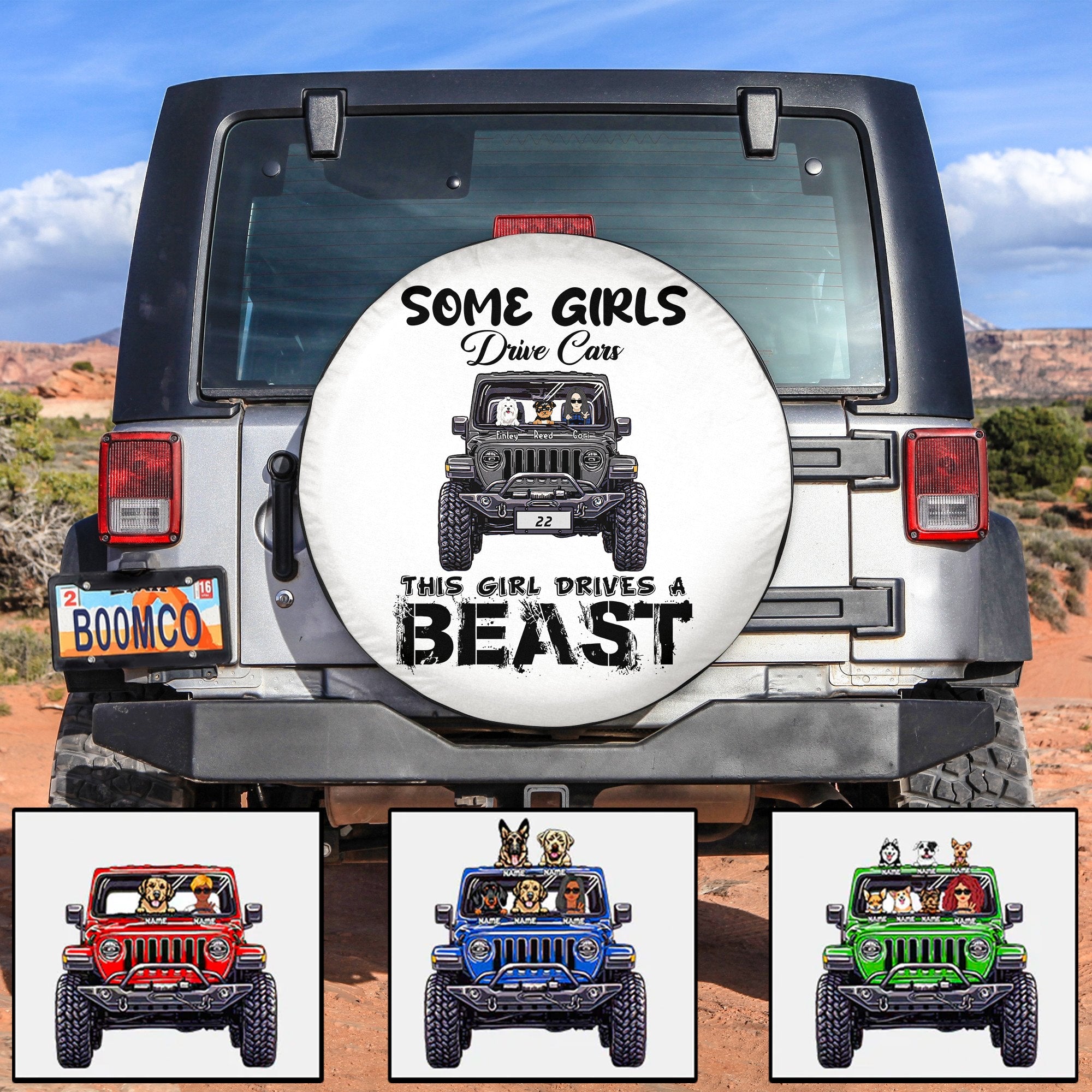 Personalized Jeep Tire Cover, Jeep Girl Some Girls Drive Cars, This Girl Drive A Beast CTM Custom - Printyourwear