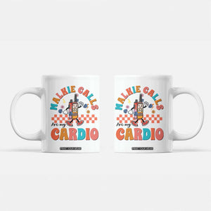 Special Education Coffee Mug Walkie Calls Are My Cardio Inspirational ABA SPED TS02 White Print Your Wear