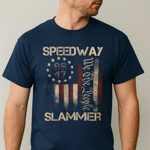 Speedway Slammer 2025 T Shirt We The People Patriotic Distressed American Flag TS02 Print Your Wear