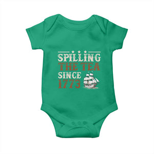 Spilling The Tea Since 1773 Baby Onesie Retro Usa Patriotic 4th of July Party TS10 Irish Green Print Your Wear
