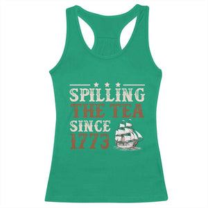 Spilling The Tea Since 1773 Racerback Tank Top Retro Usa Patriotic 4th of July Party TS10 Irish Green Print Your Wear