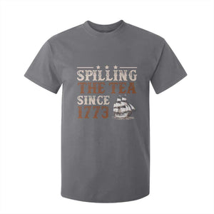 Spilling The Tea Since 1773 T Shirt For Kid Retro Usa Patriotic 4th of July Party TS10 Charcoal Print Your Wear