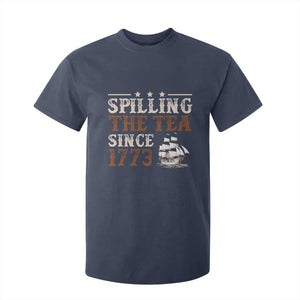 Spilling The Tea Since 1773 T Shirt For Kid Retro Usa Patriotic 4th of July Party TS10 Navy Print Your Wear