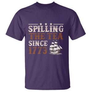 Spilling The Tea Since 1773 T Shirt Retro Usa Patriotic 4th of July Party TS10 Purple Print Your Wear