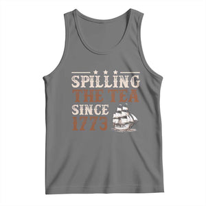 Spilling The Tea Since 1773 Tank Top Retro Usa Patriotic 4th of July Party TS10 Black Heather Print Your Wear