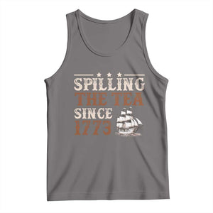 Spilling The Tea Since 1773 Tank Top Retro Usa Patriotic 4th of July Party TS10 Deep Heather Print Your Wear