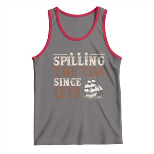 Spilling The Tea Since 1773 Tank Top Retro Usa Patriotic 4th of July Party TS10 Deep Heather Red Print Your Wear