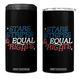 Stars Stripes And Equal Rights 4 in 1 Can Cooler Tumbler 4th Of July Liberal American TS11 One Size: 16 oz Black Print Your Wear