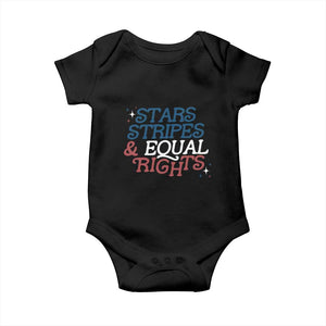 Stars Stripes And Equal Rights Baby Onesie 4th Of July Liberal American TS11 Black Print Your Wear