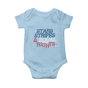 Stars Stripes And Equal Rights Baby Onesie 4th Of July Liberal American TS11 Light Blue Print Your Wear