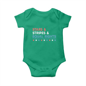 Stars Stripes And Equal Rights Baby Onesie 4th Of July Women's Rights TS11 Irish Green Print Your Wear