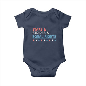 Stars Stripes And Equal Rights Baby Onesie 4th Of July Women's Rights TS11 Navy Print Your Wear