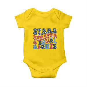Stars Stripes And Equal Rights Baby Onesie Groovy Retro 4th Of July TS10 Daisy Print Your Wear