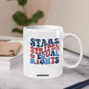 Stars Stripes And Equal Rights Coffee Mug Groovy Retro 4th Of July TS10 Print Your Wear