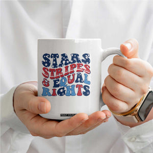 Stars Stripes And Equal Rights Coffee Mug Groovy Retro 4th Of July TS10 Print Your Wear