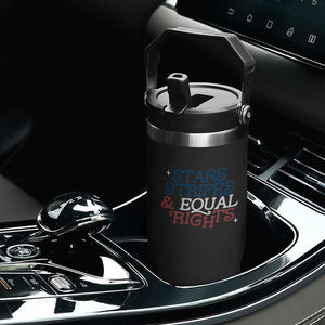 Stars Stripes And Equal Rights Flip Straw Tumbler 4th Of July Liberal American TS11 Print Your Wear
