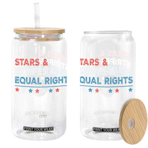 Stars Stripes And Equal Rights Glass Can 4th Of July Women's Rights TS11 Black Print Your Wear