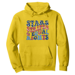 Stars Stripes And Equal Rights Hoodie Groovy Retro 4th Of July TS10 Daisy Print Your Wear