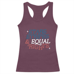 Stars Stripes And Equal Rights Racerback Tank Top 4th Of July Liberal American TS11 Maroon Print Your Wear