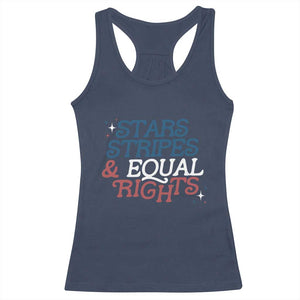 Stars Stripes And Equal Rights Racerback Tank Top 4th Of July Liberal American TS11 Navy Print Your Wear