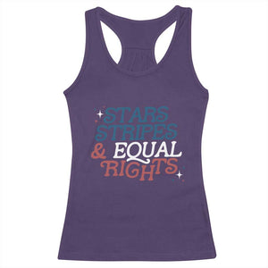 Stars Stripes And Equal Rights Racerback Tank Top 4th Of July Liberal American TS11 Purple Print Your Wear