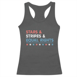 Stars Stripes And Equal Rights Racerback Tank Top 4th Of July Women's Rights TS11 Dark Heather Print Your Wear