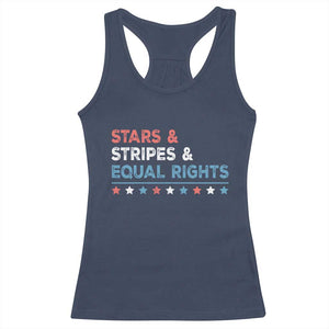 Stars Stripes And Equal Rights Racerback Tank Top 4th Of July Women's Rights TS11 Navy Print Your Wear