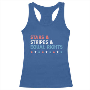 Stars Stripes And Equal Rights Racerback Tank Top 4th Of July Women's Rights TS11 Royal Blue Print Your Wear