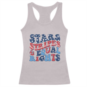 Stars Stripes And Equal Rights Racerback Tank Top Groovy Retro 4th Of July TS10 Ice Gray Print Your Wear