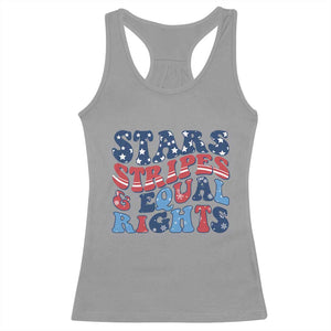 Stars Stripes And Equal Rights Racerback Tank Top Groovy Retro 4th Of July TS10 Sport Gray Print Your Wear