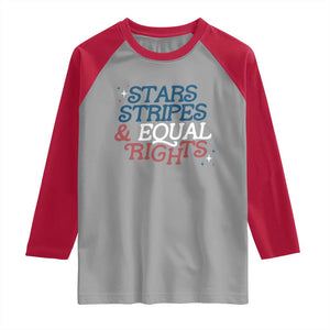 Stars Stripes And Equal Rights Raglan Shirt 4th Of July Liberal American TS11 Sport Gray Red Print Your Wear