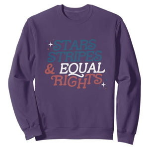 Stars Stripes And Equal Rights Sweatshirt 4th Of July Liberal American TS11 Purple Print Your Wear
