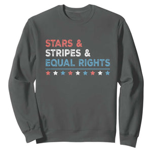 Stars Stripes And Equal Rights Sweatshirt 4th Of July Women's Rights TS11 Dark Heather Print Your Wear