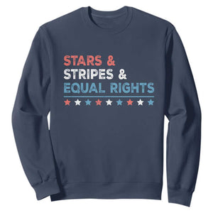 Stars Stripes And Equal Rights Sweatshirt 4th Of July Women's Rights TS11 Navy Print Your Wear