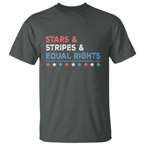 Stars Stripes And Equal Rights T Shirt 4th Of July Women's Rights TS11 Dark Heather Print Your Wear