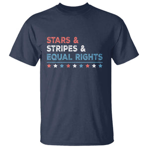 Stars Stripes And Equal Rights T Shirt 4th Of July Women's Rights TS11 Navy Print Your Wear