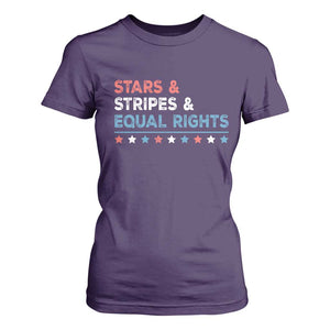 Stars Stripes And Equal Rights T Shirt For Women 4th Of July Women's Rights TS11 Purple Print Your Wear