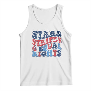 Stars Stripes And Equal Rights Tank Top Groovy Retro 4th Of July TS10 White Print Your Wear