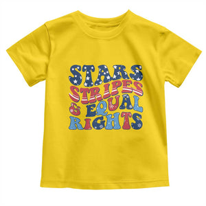 Stars Stripes And Equal Rights Toddler T Shirt Groovy Retro 4th Of July TS10 Daisy Print Your Wear