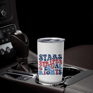 Stars Stripes And Equal Rights Tumbler Cup Groovy Retro 4th Of July TS10 Print Your Wear