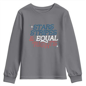 Stars Stripes And Equal Rights Youth Sweatshirt 4th Of July Liberal American TS11 Charcoal Print Your Wear